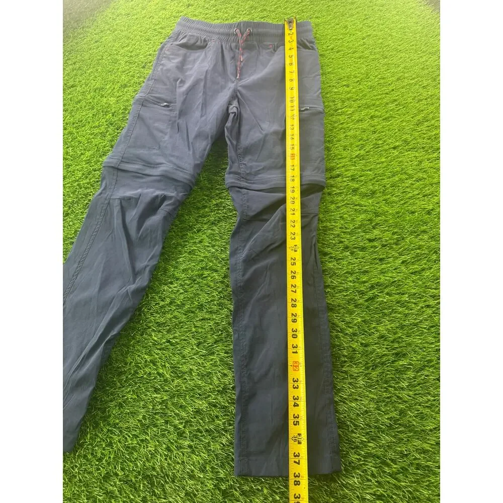 Eddie Bauer Kids Convertible Hiking Pants Sz L 14/16 Navy Zip Off Shorts Outdoor